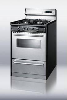 Summit Professional 24" Slide-in LP Gas Range w/ Sealed Burners, 2.92 cu ft Oven w/ Window and Backsplash (Stainless Steel)