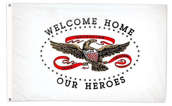 Annin Nyl-Glo Welcome Home Our Heroes 3 ft x 5 ft Flag