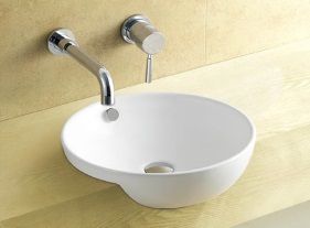 17 Inch Dia White Porcelain Apron Front Lavatory Sink