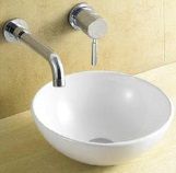 12.8 Inch Dia White Ceramic Vessel Sink
