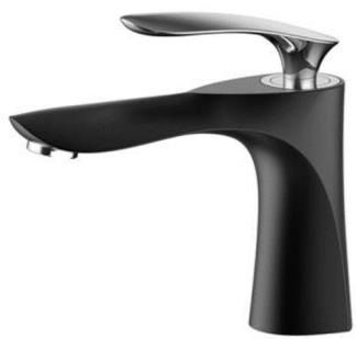 Lavatory Faucet Matte Black and Chrome Finish Blackwell Collection