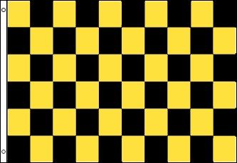 3 ft x 5 ft Polyester Flag - Black and Yellow Checkered