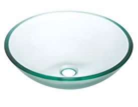 16.5 Inch Dia Clear Glass Vessel Sink