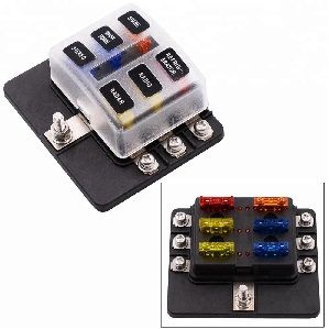 6 Way Blade Fuse Holder with LED Blown Fuse Indicator lights kit