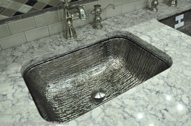22 x 15.5 x 6 Inch Large Rectangular Platinum Decorative Glass Undermount Sink