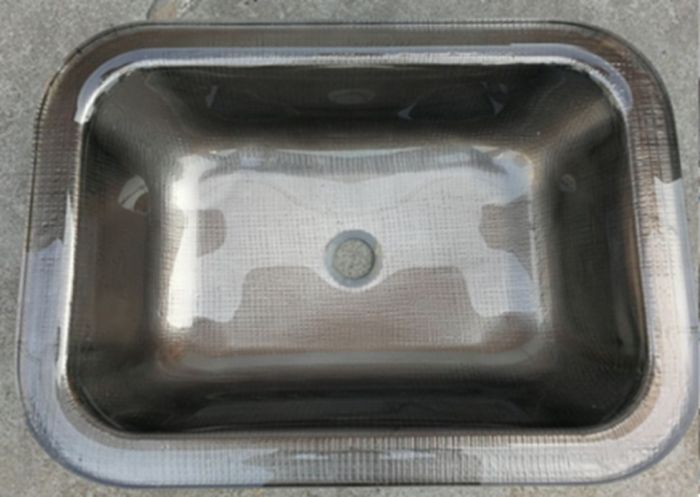 21-5/8 x 15-1/2 Inch Large Platinum Rectangular Decorative Glass Undermount Sink