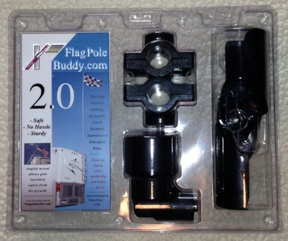 FlagPole Buddy 2.0 Mount - Black Ops (2 inch Diameter Ladder Mount for 22 ft Flagpoles)
