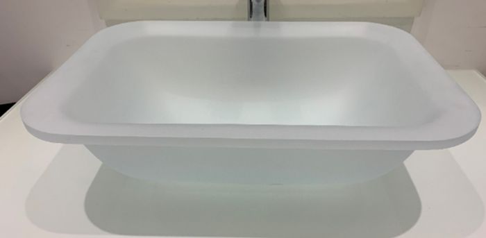 21 5/8 x 15.5 x 6 Inch Large Rectangular Frost Decorative Glass Sink