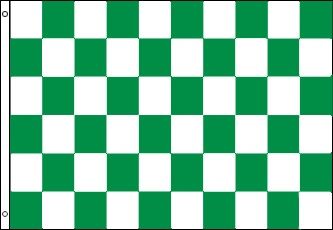 3 ft x 5 ft Polyester Flag - Green and White Checkered