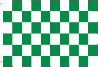 3 ft x 5 ft Polyester Flag - Green and White Checkered