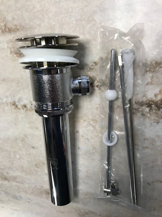 Sophia Collection; 1 1/4 inch Mushroom Style Bathroom Pop Up Drain with Lift Rod in Polished Nickel