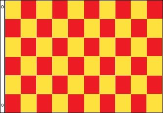 3 ft x 5 ft Polyester Flag - Red and Yellow Checkered