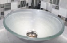 12 Inch Dia Silver Ring Glass Vessel Sink