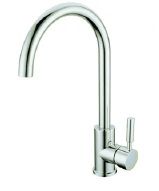 Sophia Collection; Single Lever High Rise Gooseneck Kitchen Faucet in Chrome Finish