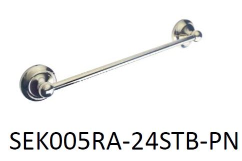 Sophia Collection; Aubrie Series, Low Profile, 24 Inch Single Towel Bar in Polished Nickel