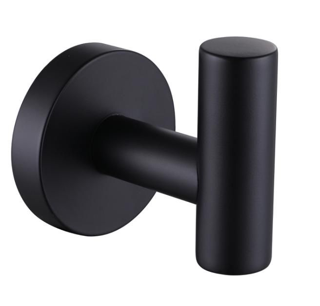 Robe Hook Matte Black and Chrome Finish Melbourne Series