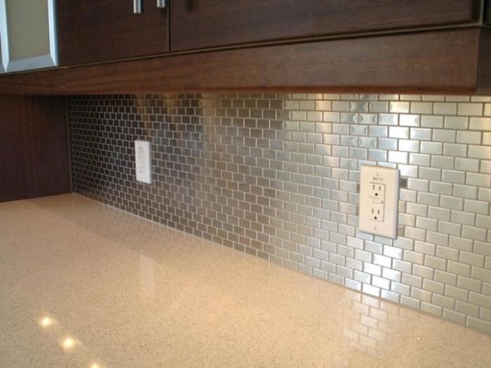 Peel and Stick Metal Mosaic, Stainless Steel Subway Tile in Silver Matte Finish