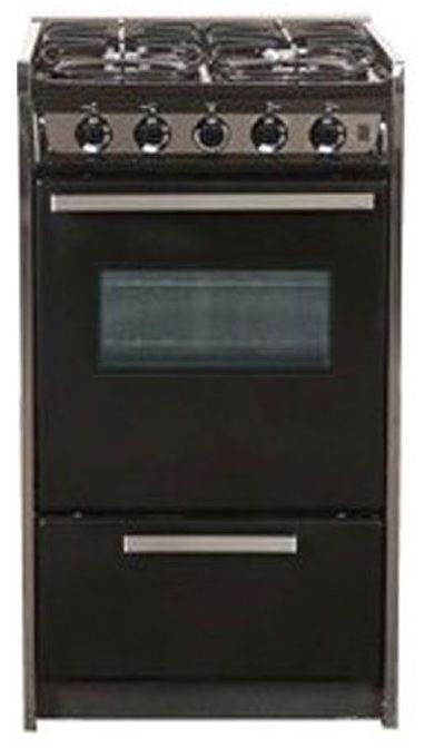 Summit 20" Inch Slide-In LP Gas Range w/ Sealed Burners and 2.5 cu ft Oven w/ Window (Black)