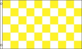 3 ft x 5 ft Polyester Flag - Yellow and White Checkered